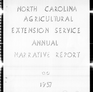 Annual Narrative Report of Extension Work, African American, Duplin County, NC, 1957