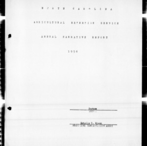 Annual Narrative Report of Home Demonstration Work, African American, Durham County, NC, 1950
