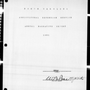 Annual Narrative Report of Extension Work, Durham County, NC, 1951