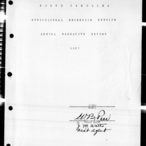 Annual Narrative Report of Extension Work, Durham County, NC, 1952