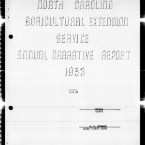 Annual Narrative Report of Extension Work, African American, Durham County, NC, 1953