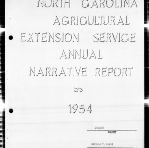 Annual Narrative Report of Home Demonstration Work, African American, Durham County, NC, 1954