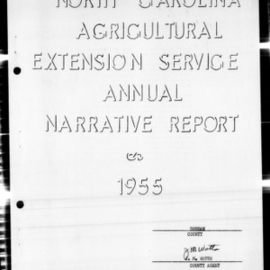 Annual Narrative Report of Extension Work, Durham County, NC, 1955
