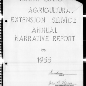 Annual Narrative Report of Home Demonstration Work, Durham County, NC, 1955