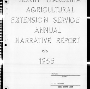 Annual Narrative Report of Extension Work, African American, Durham County, NC, 1955