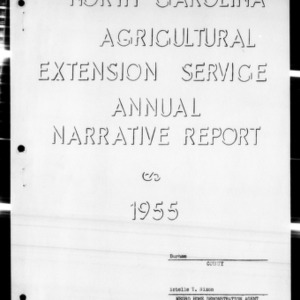 Annual Narrative Report of Home Demonstration Work, African American, Durham County, NC, 1955
