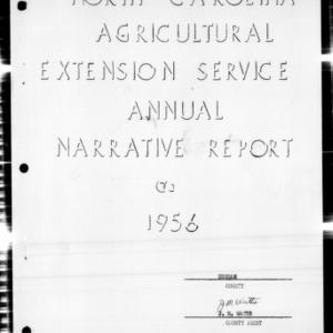 Annual Narrative Report of Extension Work, Durham County, NC, 1956