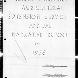 Annual Narrative Report of Home Demonstration Work and 4-H Program, Durham County, NC, 1956
