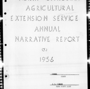Annual Narrative Report of Extension Work, Durham County, NC, 1956