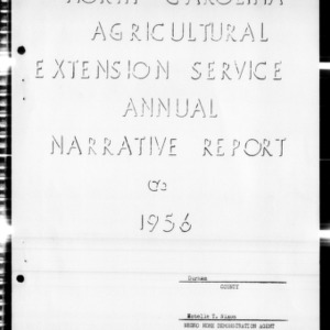 Annual Narrative Report of Home Demonstration Work, African American, Durham County, NC, 1956