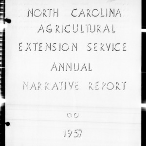 Annual Narrative Report of Extension Work, Durham County, NC, 1957