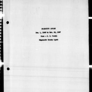 Annual Narrative Report of Extension Work, Edgecombe County, NC, 1947