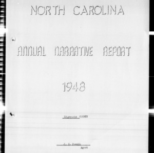 Annual Narrative Report of Extension Work, Edgecombe County, NC, 1948