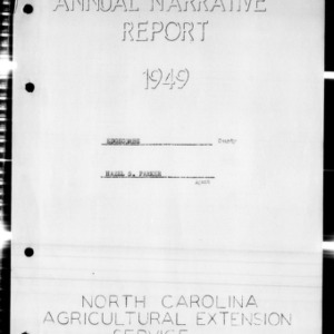 Annual Narrative Report of 4-H and Home Demonstration Work, Edgecombe County, NC, 1949