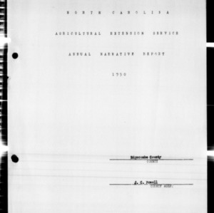 Annual Narrative Report of Extension Work, Edgecombe County, NC, 1950