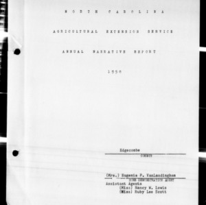 Annual Narrative Report of Home Demonstration Work, Edgecombe County, NC, 1950