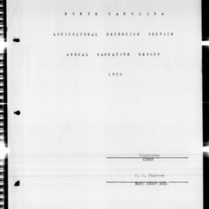 Annual Narrative Report of Extension Work, African American, Edgecombe County, NC, 1950
