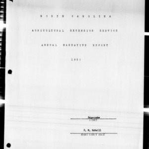 Annual Narrative Report of Extension Work, African American, Edgecombe County, NC, 1952