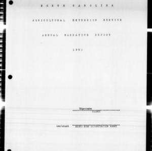 Annual Narrative Report of Home Demonstration Work, African American, Edgecombe County, NC, 1952