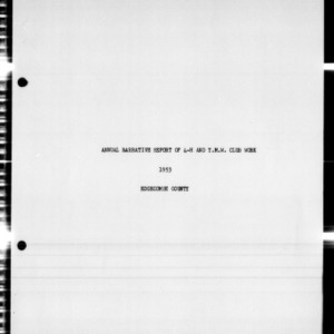 Annual Narrative Report of 4-H and Y.M.W. Club Work, Edgecombe County, NC, 1953