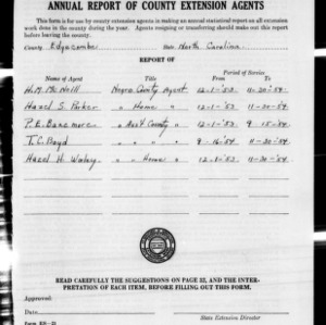 Annual Report of County Extension Agents, African American, Edgecombe County, NC