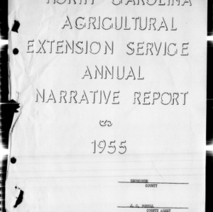 Agricultural Extension Service Annual Narrative Report, Edgecombe County, NC, 1955