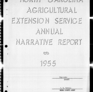 Agricultural Extension Service Annual Narrative Report, African American, Edgecombe County, NC, 1955