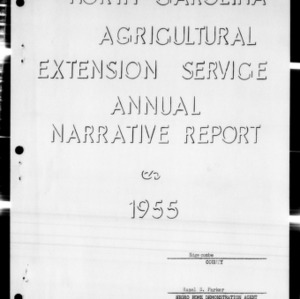 Home Demonstration Service Annual Narrative Report, African American, Edgecombe County, NC, 1955