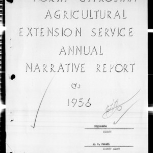 Agricultural Extension Service Annual Narrative Report, Edgecombe County, NC, 1956