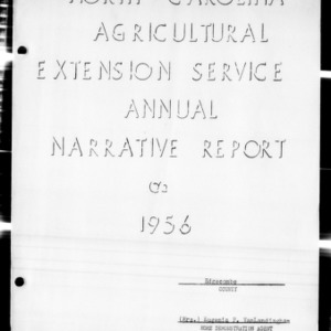 Home Demonstration Service Annual Narrative Report, Edgecombe County, NC, 1956