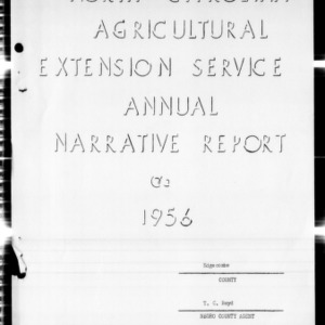 Agricultural Extension Service Annual Narrative Report, African American, Edgecombe County, NC, 1956
