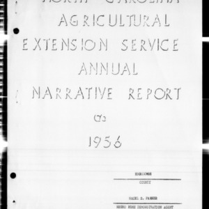 Home Demonstration Service Annual Narrative Report, African American, Edgecombe County, NC, 1956