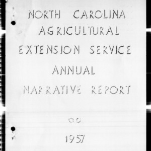 Agricultural Extension Service Annual Narrative Report, African American, Edgecombe County, NC, 1957