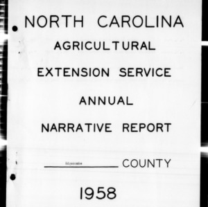 Agricultural Extension Service Annual Narrative Report, African American, Edgecombe County, NC, 1958