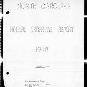 Home Demonstration and 4-H Club  Annual Narrative Report, Forsyth County, NC, 1948