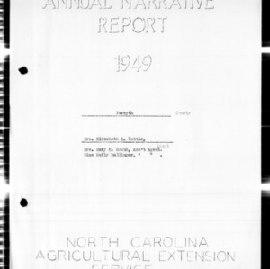 Annual Narrative Report of Home Demonstration Work and 4-H Club Work, Forsyth County, NC, 1949