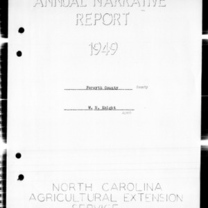 Annual Narrative Report of Extension Work, Forsyth County, NC, 1949