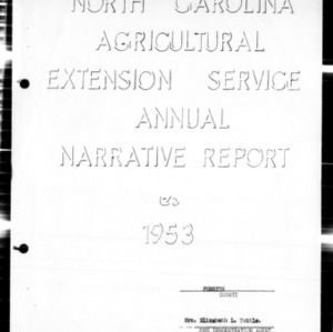 Home Demonstration Annual Narrative Report, Forsyth County, NC, 1953