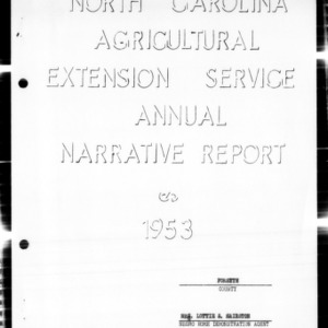 Combined Narrative of Home Demonstration and 4-H Club Work, African American, Forsyth County, NC, 1953