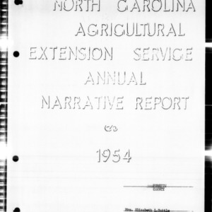 Home Demonstration Annual Narrative Report, Forsyth County, NC, 1954