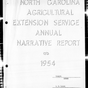 Agricultural Extension Service Annual Narrative Report, African American, Forsyth County, NC, 1954