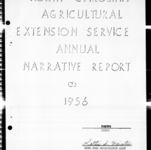 Home Demonstration Annual Narrative Report, African American, Forsyth County, NC, 1956