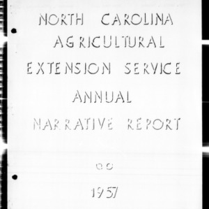 Home Demonstration Annual Narrative Report, African American, Forsyth County, NC, 1957