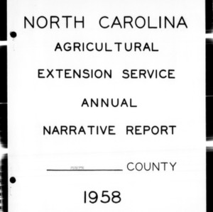Home Demonstration Annual Narrative Report, African American, Forsyth County, NC, 1958