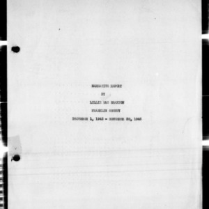 Annual Narrative Report of Home Demonstration Work, Franklin County, NC, 1946