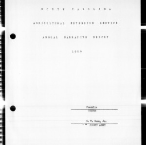 Agricultural Extension Service Annual Narrative Report, Franklin County, NC, 1950