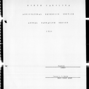 Agricultural Extension Service Annual Narrative Report, African American, Franklin County, NC, 1950