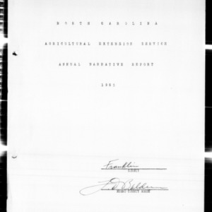 Agricultural Extension Service Annual Narrative Report, African American, Franklin County, NC, 1951