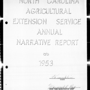 Home Demonstration Annual Narrative Report, African American, Franklin County, NC, 1953
