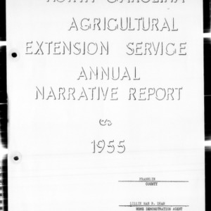 Home Demonstration Annual Narrative Report, Franklin County, NC, 1955